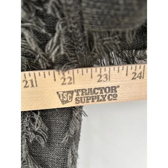 Women's Charcoal Green Boho Grunge Fringe Detail Wool Blend Sweater Size Large‎ - Picture 6 of 6